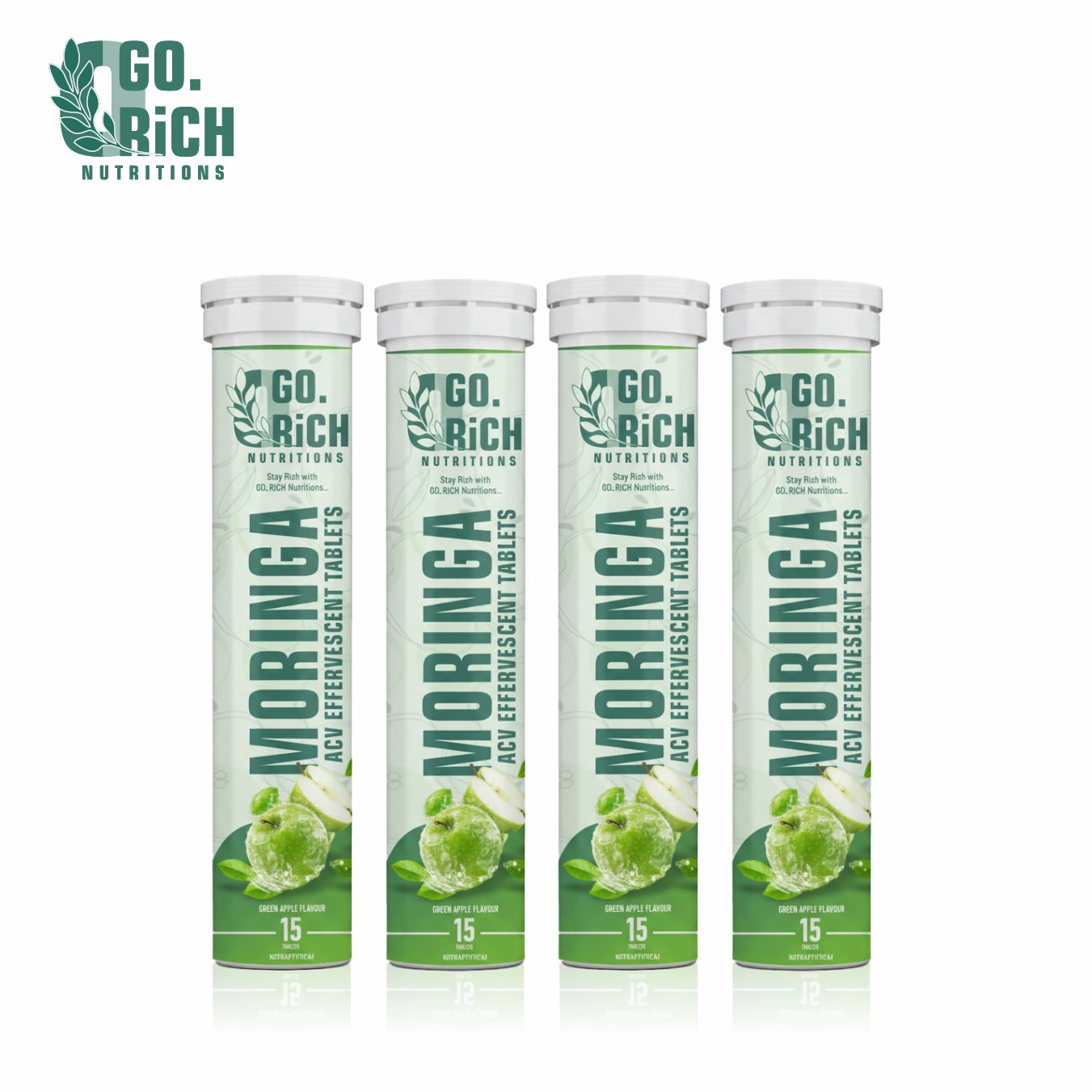 Moringa Acv Effervescent Tablets- For Craving Control, Metabolism And Weight Support (180 Acv Tablets / Pack Of 12) – 3 Month Pack