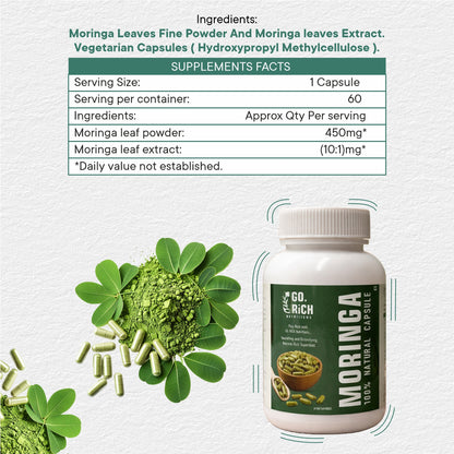 Natural Moringa Capsules - Superfood For Immunity, Energy And Weight Support (240 Tablets / Pack Of 4) – 4 Month Course