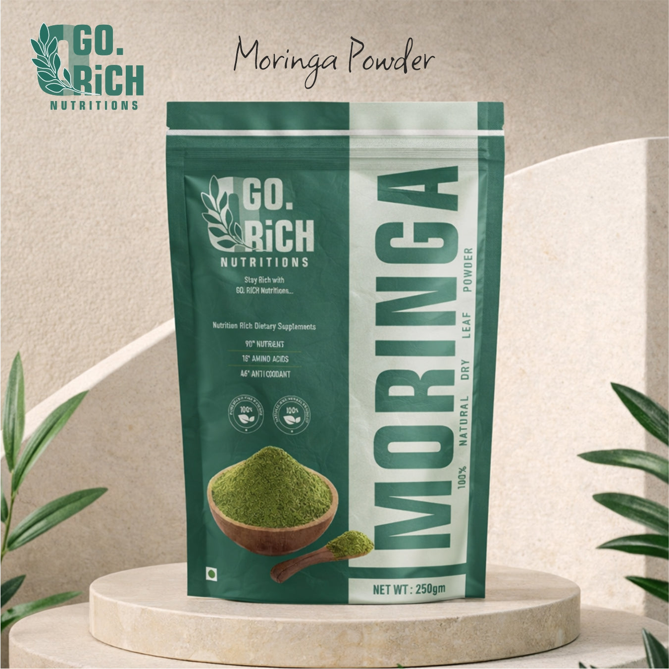 Natural Moringa Leaf Powder- Superfood For Energy And Metabolism Support (250 Gms / Pack Of 1)