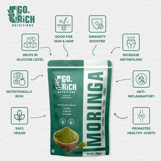 Natural Moringa Leaf Powder- Superfood For Energy And Metabolism Support (250 Gms / Pack Of 1)
